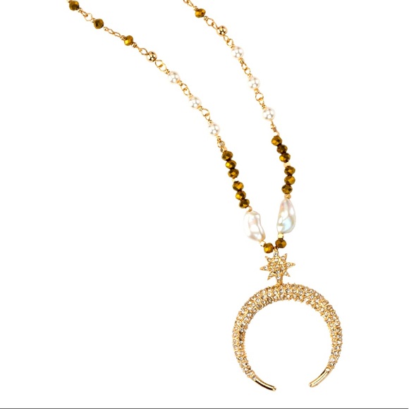 Park Lane Jewelry - Park Lane Lunar Necklace FreshwaterPearlSwarovski